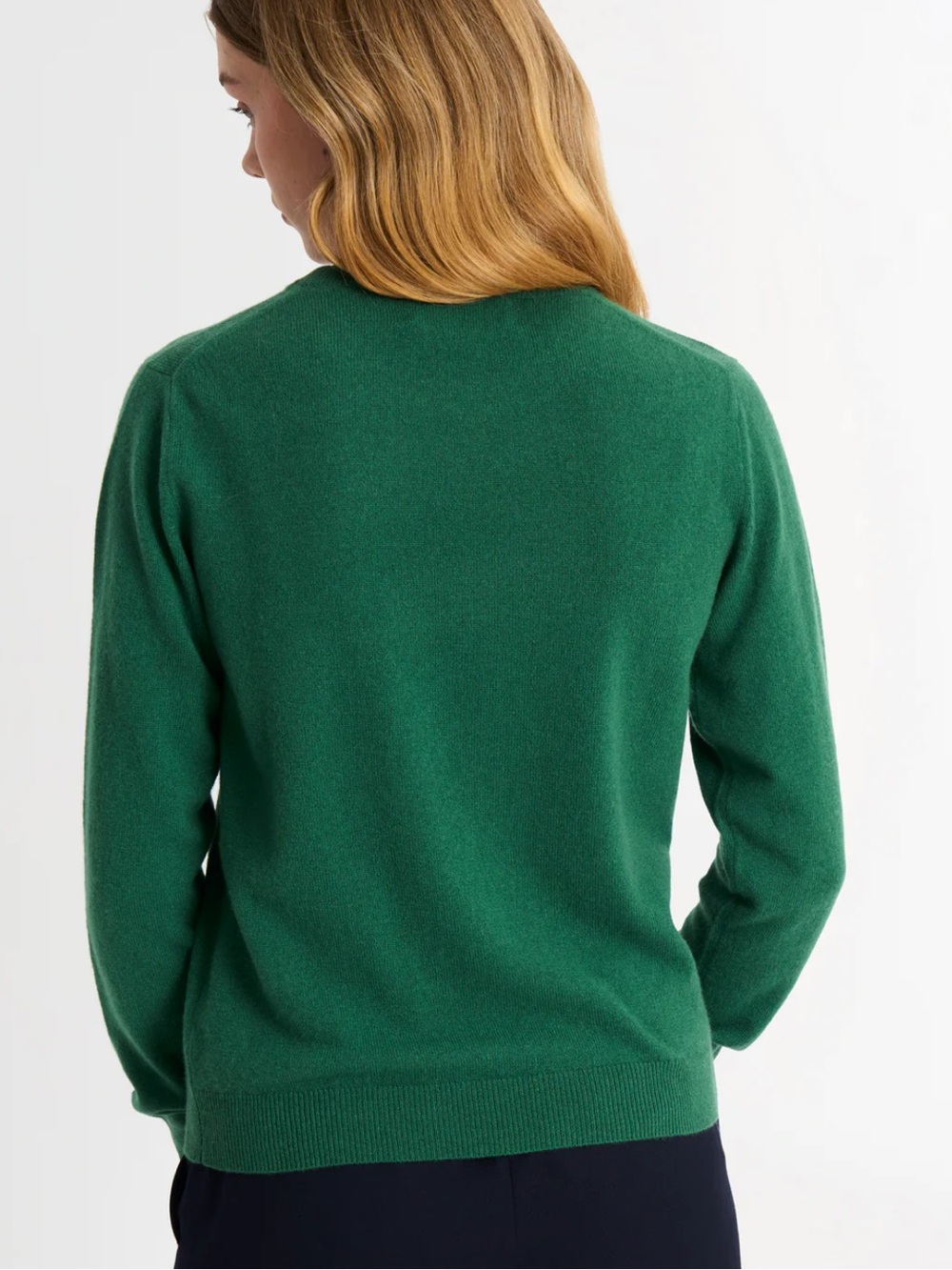 EUC / Like New Pringle of Scotland Classic Crew Neck Cashmere Jumper In Green - Picture 5 of 8